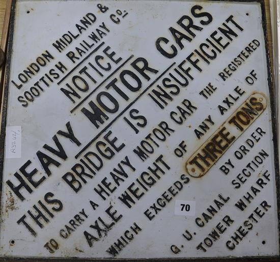 A London Midland and Scottish Railway Company metal sign
